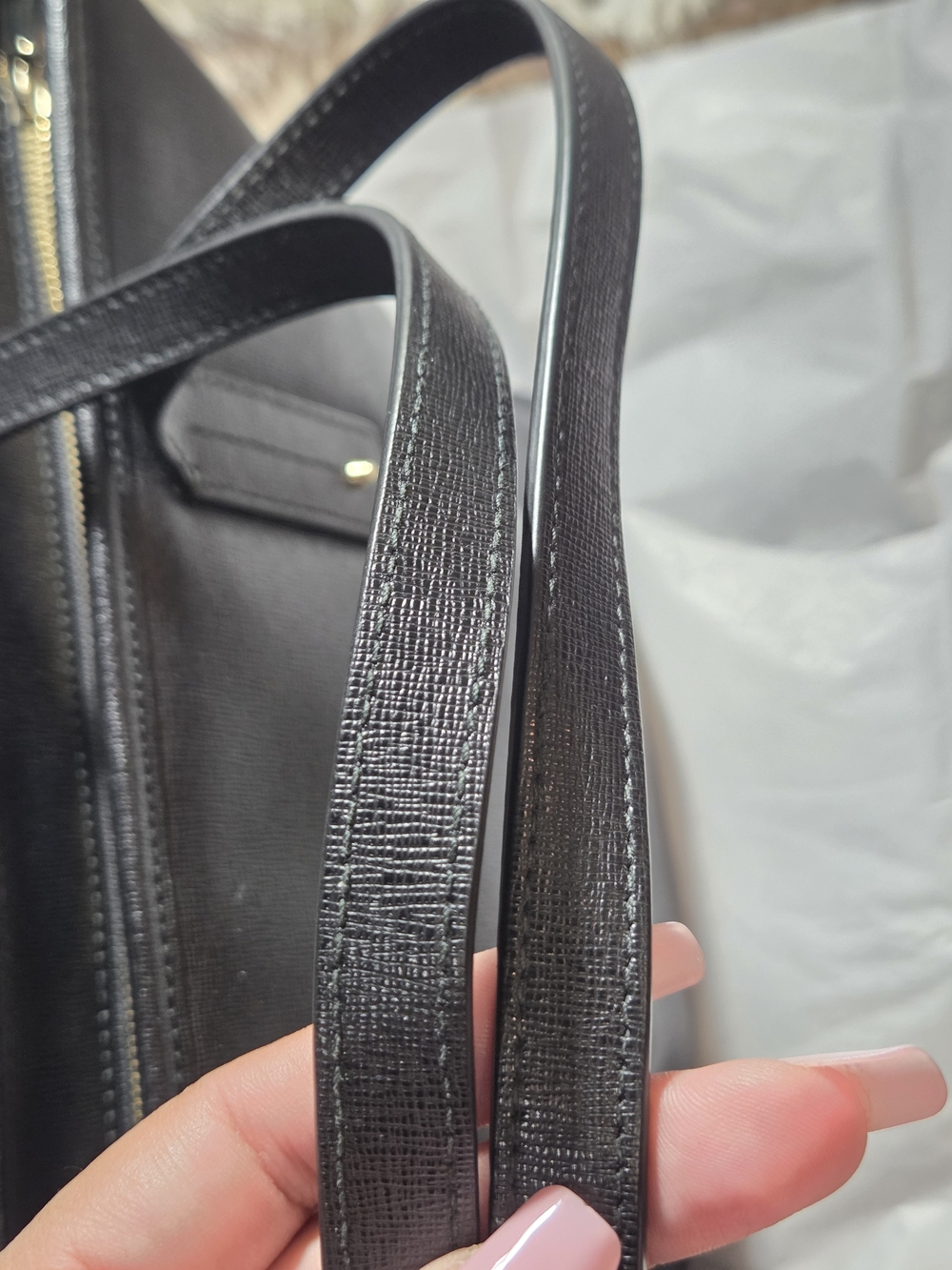 Furla Black Saffiano Leather Daisy Medium Tote Bag - Picture 6 of 14